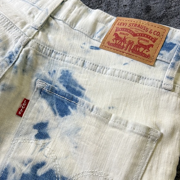 ⭐️Levi’s tie dye 721 high rise skinny ankle raw hem jeans size 26 - Picture 10 of 11